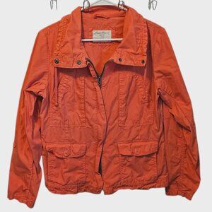 Eddie Bauer Women's Light Basic Coral Zip Up Jacket with Pockets Size S